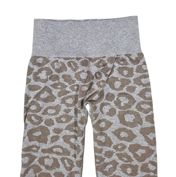 NVGTN Mocha Leopard Seamless Leggings Workout Activewear Gym - Picture 4 of 7